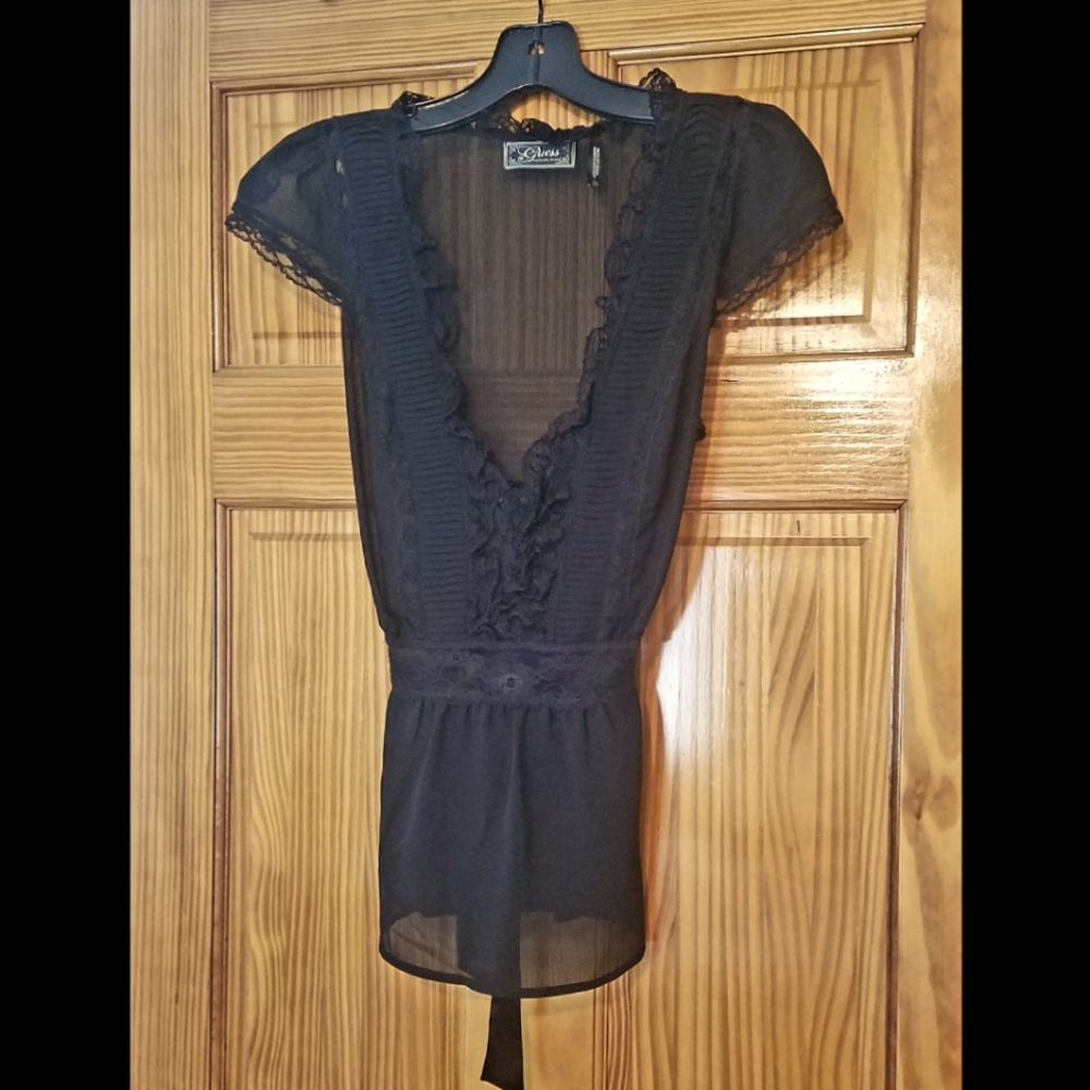 Sheer Black Guess Top